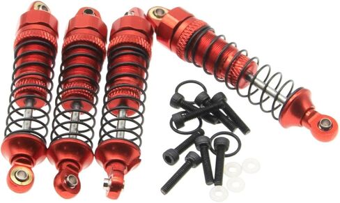 ممتص الصدمات متوافق مع أجزاء Traxxas 1/18 LaTrax Teton Desert Prerunner استبدال 7660 7665 الأمامي والخلفي المعدني بالكامل ترقية سيارة Rc (أحمر) in Kuwait