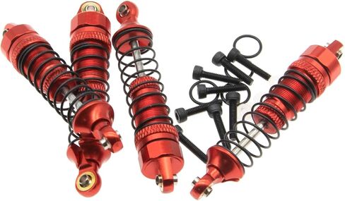 ممتص الصدمات متوافق مع أجزاء Traxxas 1/18 LaTrax Teton Desert Prerunner استبدال 7660 7665 الأمامي والخلفي المعدني بالكامل ترقية سيارة Rc (أحمر) in Kuwait