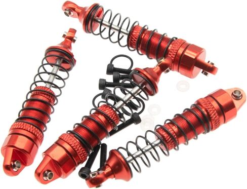ممتص الصدمات متوافق مع أجزاء Traxxas 1/18 LaTrax Teton Desert Prerunner استبدال 7660 7665 الأمامي والخلفي المعدني بالكامل ترقية سيارة Rc (أحمر) in Kuwait