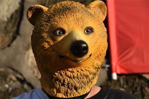 بارتي ستوري قناع لاتكس بتصميم راس حيوان على شكل دب مطاطي للهالوين (اصفر), اصفر, مقاس واحد in Kuwait