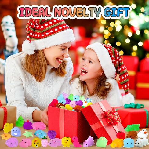 MZVUL 120 Pcs Mochi Squishy Toys Party Favors for Kids 4-12 - Kawaii Mini Squishies Animals Fruit Stress Relief Toy Bulk for Christmas Birthday Gift Classroom Prize Goodie Bag Stuffers(Random) in Kuwait