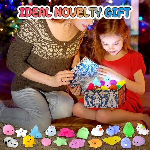 MZVUL 120 Pcs Mochi Squishy Toys Party Favors for Kids 4-12 - Kawaii Mini Squishies Animals Fruit Stress Relief Toy Bulk for Christmas Birthday Gift Classroom Prize Goodie Bag Stuffers(Random) in Kuwait