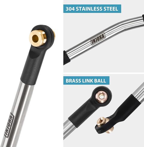 INJORA Stainless Steel High Clearance Chassis Links and Steering Links Set for FMS FCX24 Upgrade 1/24 RC Crawler in Saudi Arabia