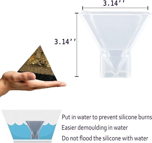 قوالب هرمية من السيليكون مقاس 3 انش للراتنج، قوالب هرمية من الراتنج للتأمل وممارسة اليوغا، قالب هرمي، ديكور طاولة المنزل in Kuwait