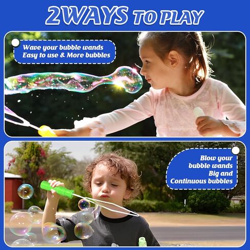 12 Pack 14.6" Large Bubble Wands for Kids Party Favors, Big Bubble Wand Bulk with Bubbles Refill Solution Toys for Carnival Christmas Fiesta Easter Basket Goodie Bag Stuffers Birthday Gifts Supplies in Kuwait