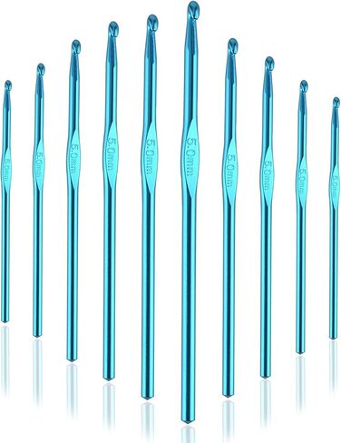 10 قطع خطافات كروشيه ارتفاع / 5 مم للمبتدئين أو خبراء الكروشيه، خطاف كروشيه مريح 5 مم للفصول الدراسية والنوادي ومجموعة الأسرة (أرجواني) in Kuwait