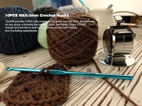 10 قطع خطافات كروشيه ارتفاع / 5 مم للمبتدئين أو خبراء الكروشيه، خطاف كروشيه مريح 5 مم للفصول الدراسية والنوادي ومجموعة الأسرة (أرجواني) in Kuwait