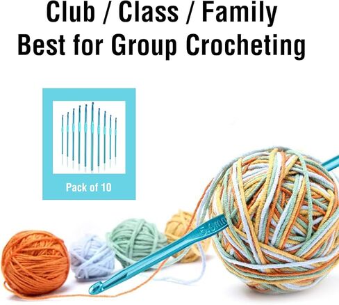 10 قطع خطافات كروشيه ارتفاع / 5 مم للمبتدئين أو خبراء الكروشيه، خطاف كروشيه مريح 5 مم للفصول الدراسية والنوادي ومجموعة الأسرة (أرجواني) in Kuwait