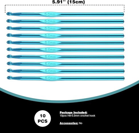 10 قطع خطافات كروشيه ارتفاع / 5 مم للمبتدئين أو خبراء الكروشيه، خطاف كروشيه مريح 5 مم للفصول الدراسية والنوادي ومجموعة الأسرة (أرجواني) in Kuwait