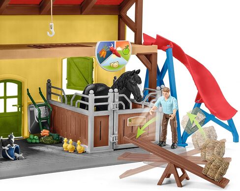 Schleich Farm World, Toy Barn Gift for Kids with Farm Animal Toys and Accessories 30-Piece Set, Ages 3+ in Kuwait