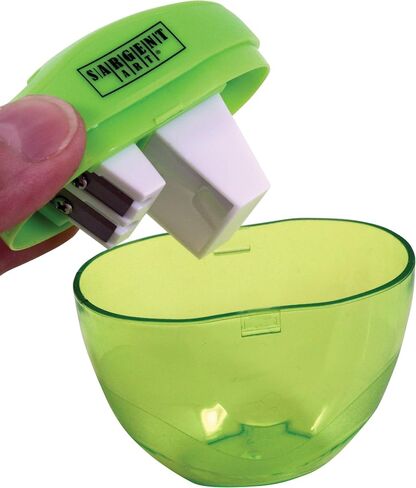 Sargent Art 3 Manual Hole Pencil Sharpeners - 3 Holes With Lid - Portable Colored Pencil Sharpener - Jumbo - Green - Easy Grip Oval Shape in Saudi Arabia