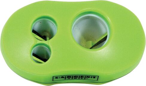 Sargent Art 3 Manual Hole Pencil Sharpeners - 3 Holes With Lid - Portable Colored Pencil Sharpener - Jumbo - Green - Easy Grip Oval Shape in Saudi Arabia