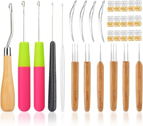 إبرة كروشيه دريدلوك، 6 خطافات كروشيه للشعر، 5 خطافات مزلاج، إبرة كروشيه، 4 أداة متشابكة للوصلات مع حلقة شعر، إبر كروشيه للشعر in Kuwait