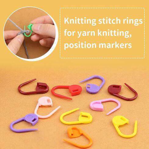 3.5mm Crochet Hook, Wooden Handle Crochet, Ergonomic Crochet with 10 PCS Stitch Markers for Arthritic Hand, and Beginners and Lovers DIY in Kuwait