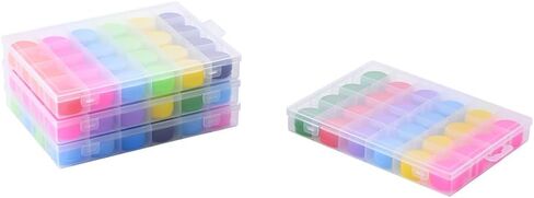 BangQiao 4 عبوات قابلة للتعديل 24 شبكة حافظة حاوية بلاستيكية شفافة، صندوق مقسم تخزين منظم شفاف للأجهزة، المسمار، الأظافر، التثبيت، مجموعة التعليق، مرساة الحائط، إسفين in Kuwait