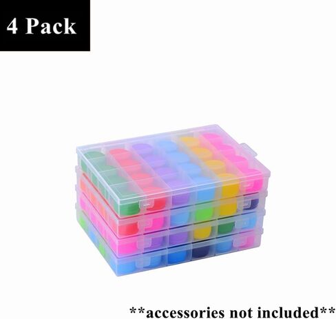 BangQiao 4 عبوات قابلة للتعديل 24 شبكة حافظة حاوية بلاستيكية شفافة، صندوق مقسم تخزين منظم شفاف للأجهزة، المسمار، الأظافر، التثبيت، مجموعة التعليق، مرساة الحائط، إسفين in Kuwait