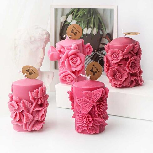لهجة المرح الإغاثة الكركديه العمود شكل شمعة قوالب السيليكون لصنع شمعة، الراتنج، شموع الروائح، صابون الشمع اليدوية، ديكور المنزل، والحرف اليدوية in Kuwait