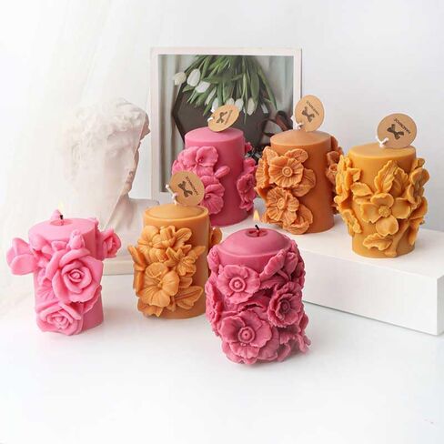 لهجة المرح الإغاثة الكركديه العمود شكل شمعة قوالب السيليكون لصنع شمعة، الراتنج، شموع الروائح، صابون الشمع اليدوية، ديكور المنزل، والحرف اليدوية in Kuwait