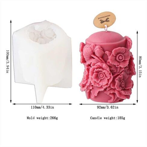 لهجة المرح الإغاثة الكركديه العمود شكل شمعة قوالب السيليكون لصنع شمعة، الراتنج، شموع الروائح، صابون الشمع اليدوية، ديكور المنزل، والحرف اليدوية in Kuwait