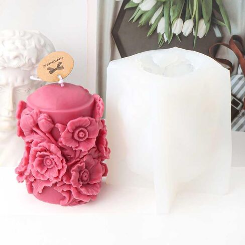 لهجة المرح الإغاثة الكركديه العمود شكل شمعة قوالب السيليكون لصنع شمعة، الراتنج، شموع الروائح، صابون الشمع اليدوية، ديكور المنزل، والحرف اليدوية in Kuwait