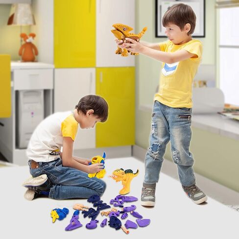 ألعاب الديناصورات من أوريفاست للأطفال من سن 3 إلى 7 سنوات - مجموعة بناء منفصلة مع مثقاب كهربائي - ألعاب بناء تعلم العلوم والتكنولوجيا والهندسة والرياضيات للأولاد والبنات in Kuwait