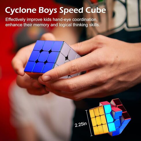 مكعب سرعة سايكلون بويز 3×3 من اكروفيك، مكعب مغناطيسي بدون ستيكر لاصق، احجية مكعب سحري عاكس 3×3×3 للاطفال والبالغين in Kuwait