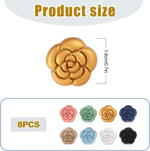 8pcs Hijab Magnetic Pins, Multipurpose Pinless Magnetic Hijab Pins Scarf Magnetic Pin Colorful Hijab Pins for Women Hijabs Clothes Scarves (Camellia Style) in Saudi Arabia