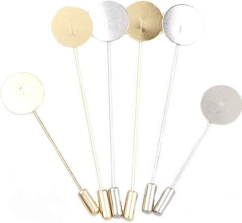 40 قطعة الذهب الفضة لهجة صينية مستديرة التلبيب عصا بروش دبوس إبرة دعوى التعادل قبعة وشاح شارة DIY بها بنفسك المجوهرات والاكسسوارات in Kuwait