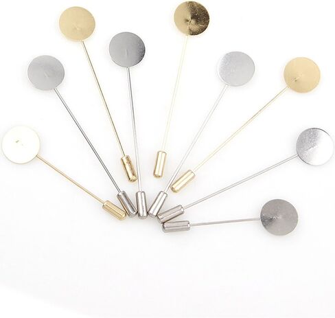 40 قطعة الذهب الفضة لهجة صينية مستديرة التلبيب عصا بروش دبوس إبرة دعوى التعادل قبعة وشاح شارة DIY بها بنفسك المجوهرات والاكسسوارات in Kuwait