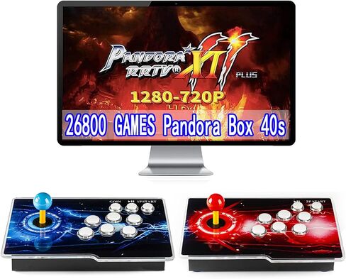 TOJASDN 26800 Game in 1 40S Pandora Box Retro Games Arcade Game Console مع مضيفين منفصلين للكمبيوتر الشخصي وجهاز العرض والتلفزيون ألعاب ثلاثية الأبعاد 1-4 لاعبين فئة القائمة المفضلة حفظ/بحث/إخفاء/إيقاف مؤقت/حذف اللعبة in Kuwait