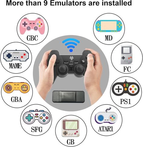 وحدة تحكم ألعاب ريترو، عصا ألعاب ريترو لاسلكية، توصيل وتشغيل ألعاب الفيديو لألعاب الحنين إلى التلفزيون، 23 لعبة مدمجة، وحدات تحكم لاسلكية مزدوجة 2.4 جيجا، مخرج HDMI 4K in Kuwait