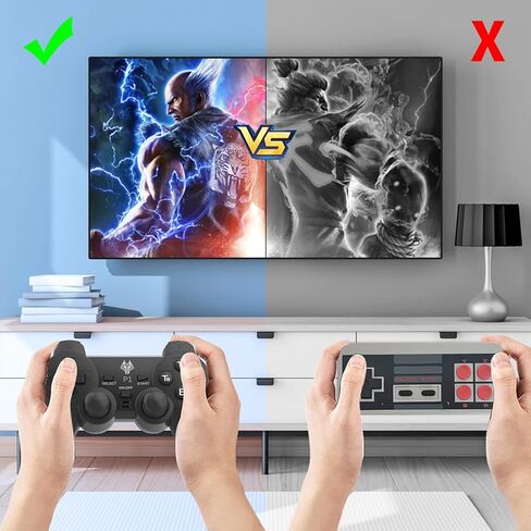 وحدة تحكم ألعاب ريترو، عصا ألعاب ريترو لاسلكية، توصيل وتشغيل ألعاب الفيديو لألعاب الحنين إلى التلفزيون، 23 لعبة مدمجة، وحدات تحكم لاسلكية مزدوجة 2.4 جيجا، مخرج HDMI 4K in Kuwait