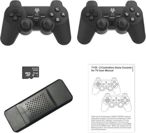 وحدة تحكم ألعاب ريترو، عصا ألعاب ريترو لاسلكية، توصيل وتشغيل ألعاب الفيديو لألعاب الحنين إلى التلفزيون، 23 لعبة مدمجة، وحدات تحكم لاسلكية مزدوجة 2.4 جيجا، مخرج HDMI 4K in Kuwait