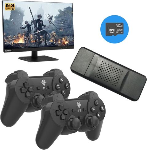 وحدة تحكم ألعاب ريترو، عصا ألعاب ريترو لاسلكية، توصيل وتشغيل ألعاب الفيديو لألعاب الحنين إلى التلفزيون، 23 لعبة مدمجة، وحدات تحكم لاسلكية مزدوجة 2.4 جيجا، مخرج HDMI 4K in Kuwait