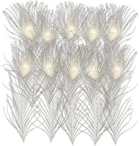 LONDGEN 10pcs Coloured Peacock Feathers for Craft Feather Mask Making Decoration Pack (Lime Green) in Saudi Arabia