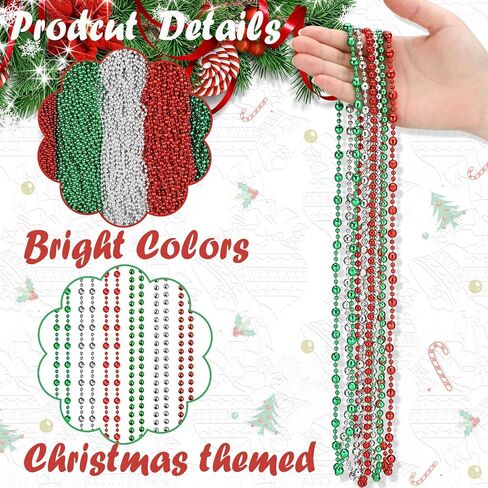 Kigeli Mardi Gras Beads Necklaces Bulk Metallic Costume Beaded Necklaces Multi Colors Necklaces Bundle for Party Decor Gifts in Saudi Arabia