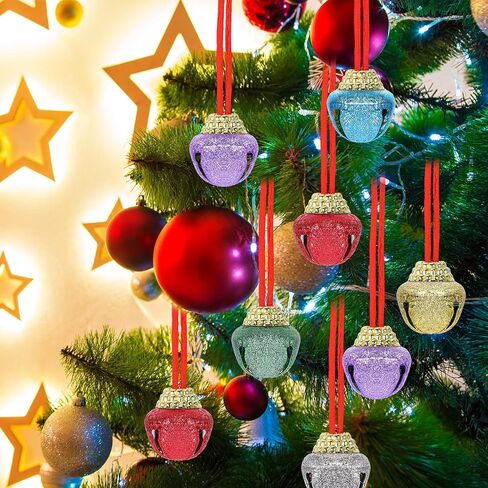 Sumind 150 Pieces Shining Christmas Jingle Bell Necklaces Bulk Matte Christmas Holiday Bell Necklaces with Connecting Ribbons for Christmas Decorations Supplies Holiday Party Supplies in Saudi Arabia
