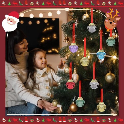 Sumind 150 Pieces Shining Christmas Jingle Bell Necklaces Bulk Matte Christmas Holiday Bell Necklaces with Connecting Ribbons for Christmas Decorations Supplies Holiday Party Supplies in Saudi Arabia