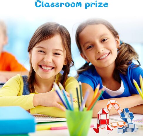 جانوو مجموعة مكعبات ثعبان صغيرة مكونة من 6 قطع مكونة من 24 مكعب بتصميم ملتف ومسطرة على شكل ثعبان، العاب فيدجيت للاطفال in Kuwait