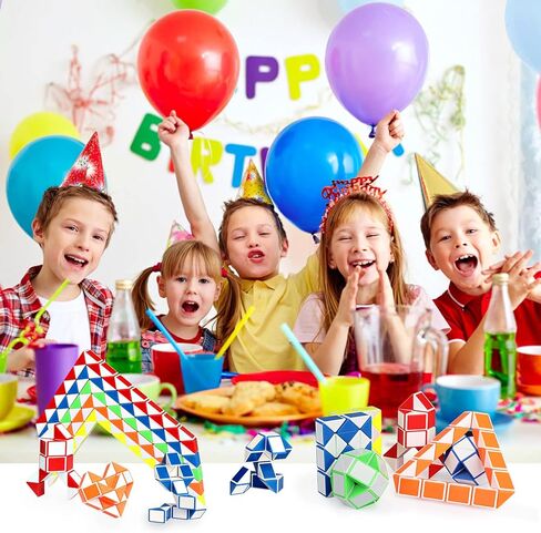 جانوو مجموعة مكعبات ثعبان صغيرة مكونة من 6 قطع مكونة من 24 مكعب بتصميم ملتف ومسطرة على شكل ثعبان، العاب فيدجيت للاطفال in Kuwait