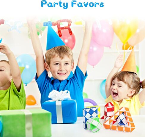 جانوو مجموعة مكعبات ثعبان صغيرة مكونة من 6 قطع مكونة من 24 مكعب بتصميم ملتف ومسطرة على شكل ثعبان، العاب فيدجيت للاطفال in Kuwait