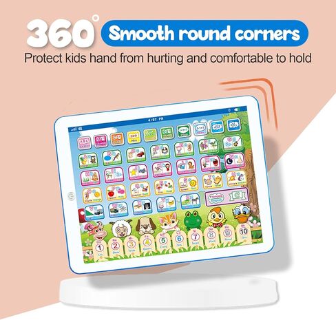 ZeenKind French English Bilingual Learning Tablet Toy to Learn Alphabet ABC, Numbers, Words, and Spelling| Interactive Educational Toys Gift with Songs and Music for Baby, Kids, Toddlers, & Childrens in Kuwait