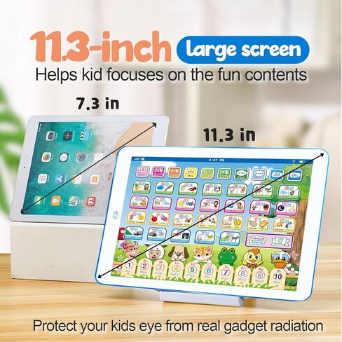ZeenKind French English Bilingual Learning Tablet Toy to Learn Alphabet ABC, Numbers, Words, and Spelling| Interactive Educational Toys Gift with Songs and Music for Baby, Kids, Toddlers, & Childrens in Kuwait