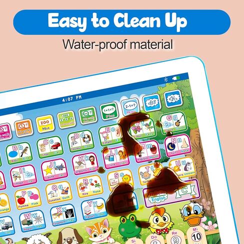 ZeenKind French English Bilingual Learning Tablet Toy to Learn Alphabet ABC, Numbers, Words, and Spelling| Interactive Educational Toys Gift with Songs and Music for Baby, Kids, Toddlers, & Childrens in Kuwait