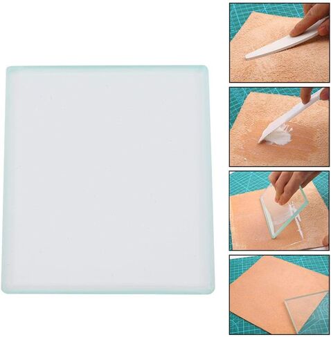 Sheens Leather Polishing Tempered Glass, Toughened Tempered Glass Slicker Burnisher Plate 130 x 100 x 8mm DIY Leather Craft Glass Slicker for Burnishing in Saudi Arabia
