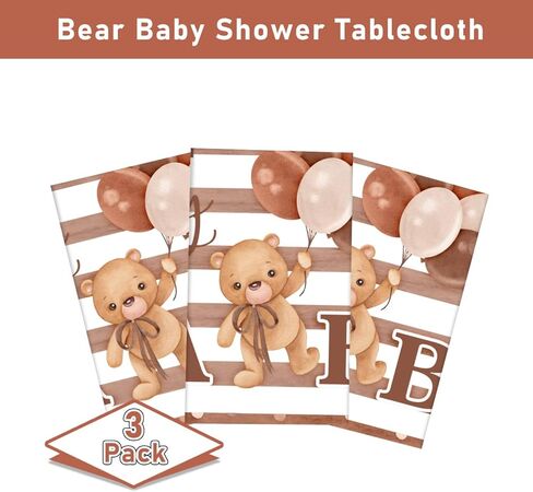 مفرش طاولة بعبارة We Can Bearly Wait، عبوة من 3 قطع لحفلات استقبال المولود الجديد in Kuwait