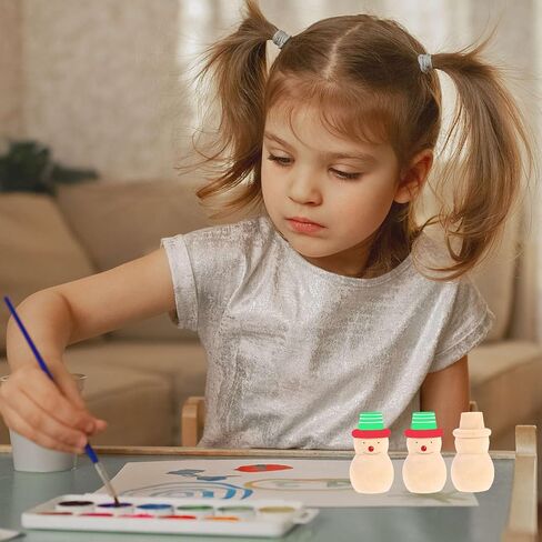 10 قطع فارغة DIY رجل الثلج الخشبي بيج دمى حفل الزفاف كعكة القبعات عيد الميلاد الديكور هدية عيد الميلاد in Saudi Arabia