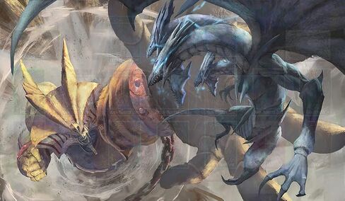 بساط لعب AART TM Blue Eyes Dragon Fight Exodia Playmat مخصص - بساط لعب لمنطقة بطاقات التداول MTG TCG CCG OCG DIGI PM Playmat Link Zone Playmat in Kuwait