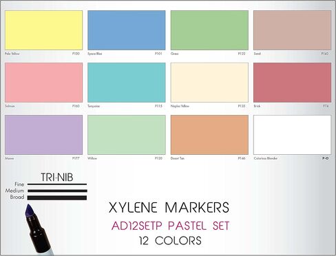 AD Marker The Original Chartpak, Tri-Nib, 25 Assorted Architectural Colors in Tabletop Cube, 1 Each (J) in Saudi Arabia