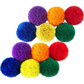 LAYWU 12-Pack 4' Yarn Balls / Soft Fleece Balls, Blue,Green,Red in Saudi Arabia
